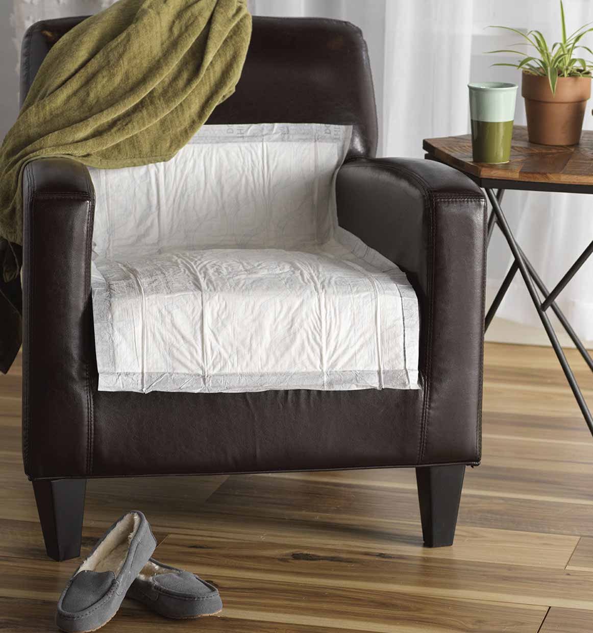 Depend® Incontinence Night Defense® Underpads Feature: Perfectly sized for multiple surfaces - bed, chairs, wheelchairs, couches, car seats and more!